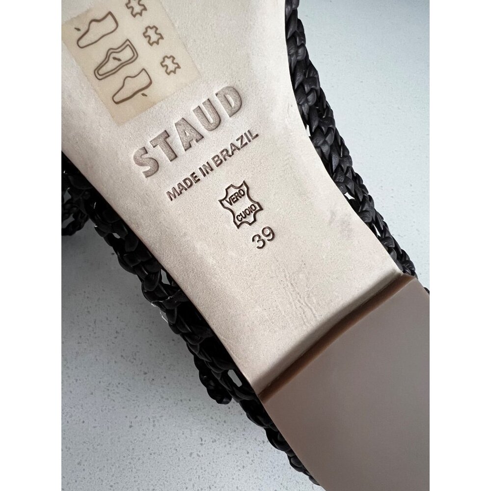 Staud Nell Leather Mary Janes espresso leather flats size 39 New - Picture 7 of 9